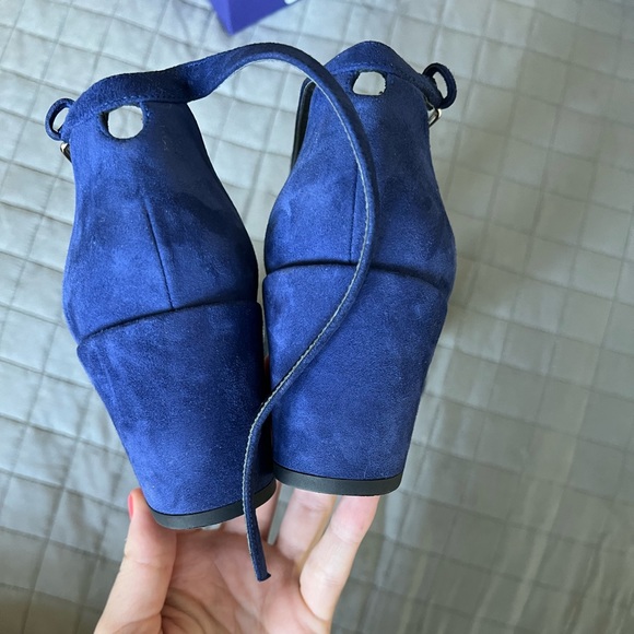 Stuart Weitzman Blue Strappy Suede Heels | Size 9 - Picture 6 of 7